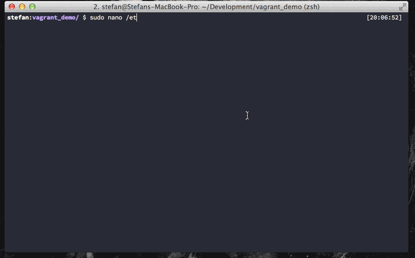 Animated GIF showing the process of chaning hosts files